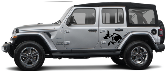 Doberman Dog Side Door Decal- Fits Jeep Wrangler & Gladiator JL Side Door Decal-Pair