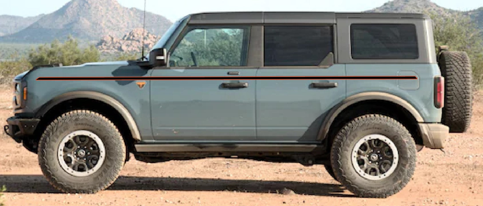 Thin Bronco Side Body Stripe Accent Color Line Blackout Stripe Decal S ...