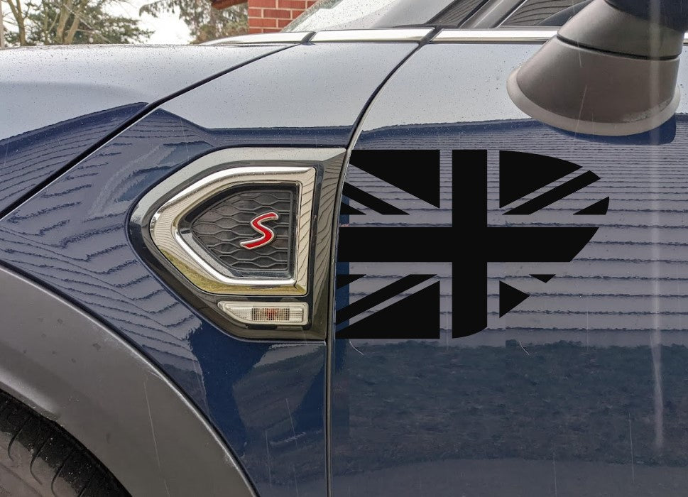 Mini Countryman F60 Union Jack British Flag Vent Flag Decal-Pair