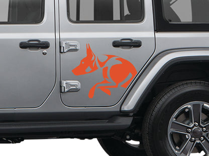 Doberman Dog Side Door Decal- Fits Jeep Wrangler & Gladiator JL Side Door Decal-Pair