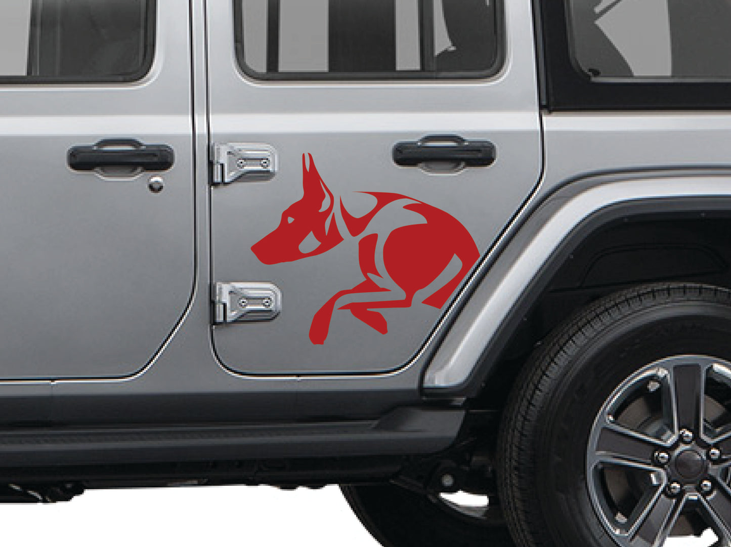 Doberman Dog Side Door Decal- Fits Jeep Wrangler & Gladiator JL Side Door Decal-Pair