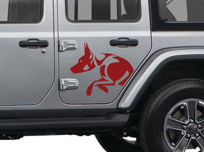 Doberman Dog Side Door Decal- Fits Jeep Wrangler & Gladiator JL Side Door Decal-Pair