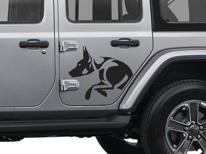 Doberman Dog Side Door Decal- Fits Jeep Wrangler & Gladiator JL Side Door Decal-Pair