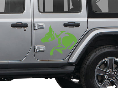 Doberman Dog Side Door Decal- Fits Jeep Wrangler & Gladiator JL Side Door Decal-Pair