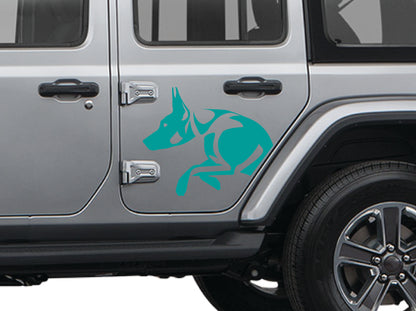 Doberman Dog Side Door Decal- Fits Jeep Wrangler & Gladiator JL Side Door Decal-Pair