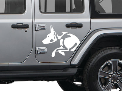 Doberman Dog Side Door Decal- Fits Jeep Wrangler & Gladiator JL Side Door Decal-Pair