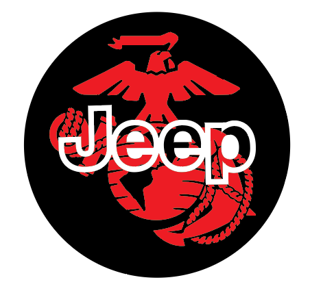 EGA Marines Steering Wheel Jeep Overlay Vinyl Decal Set- fits Wrangler JL & Jeep Gladiator JT