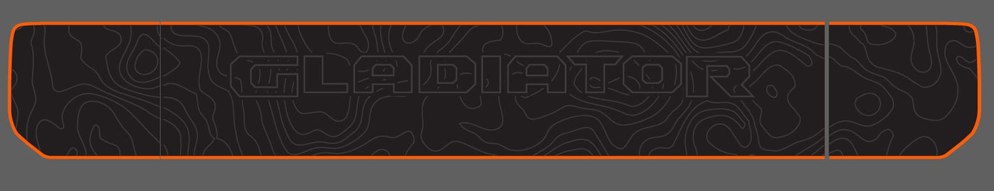 GLADIATOR Topographic Tailgate Decal- Accent Color Rubicon Blackout tailgate decal set- fits 2020 and newer Jeep Gladiator