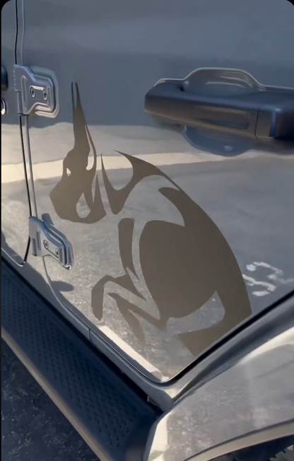 Doberman Dog Side Door Decal- Fits Jeep Wrangler & Gladiator JL Side Door Decal-Pair