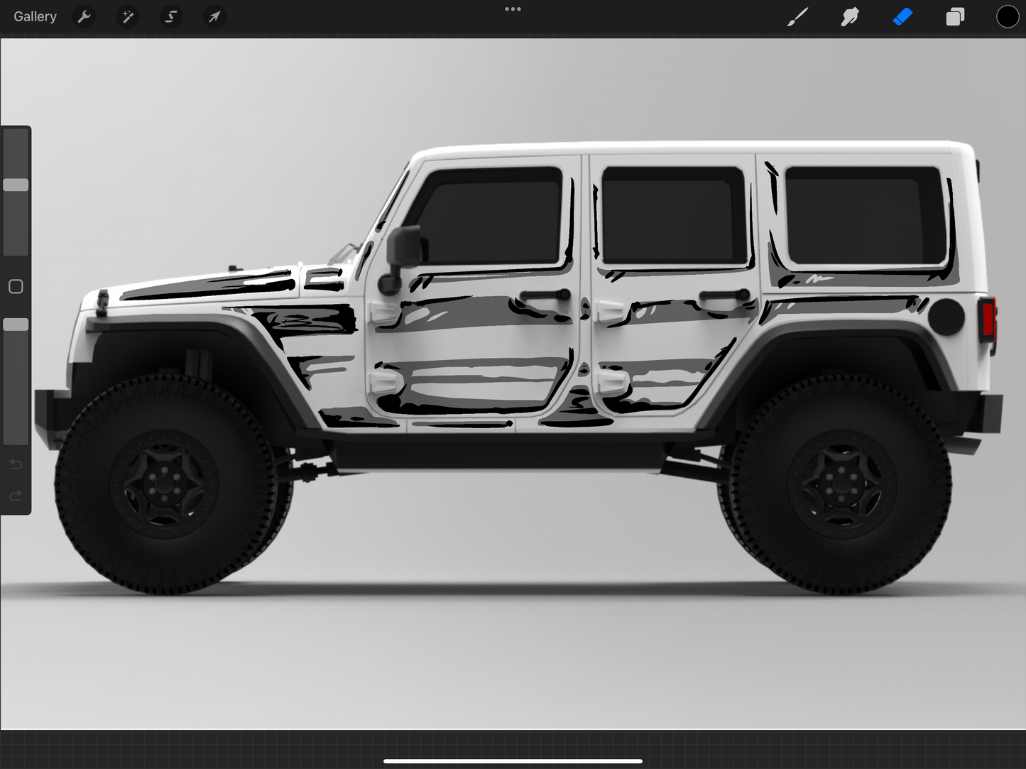 Jeep Wrangler JK: Comic Style Cel Shading Sketch  Graphics Kit