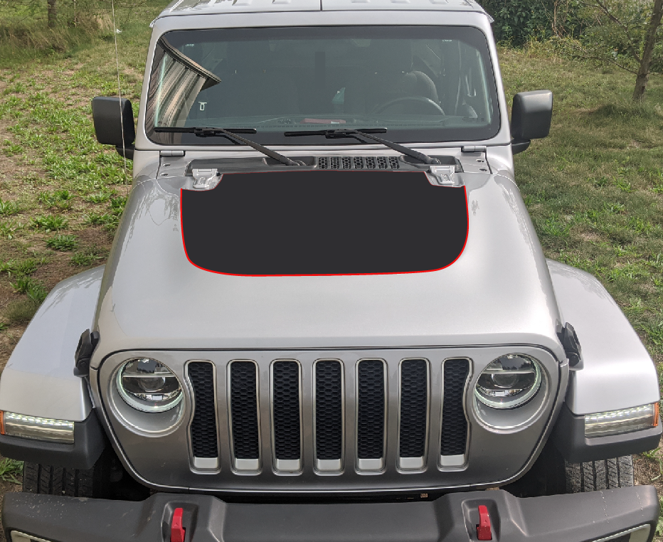 Full Color Line Rubicon Blackout Hood Decal- Fits Jeep Wrangler & Gladiator JL Hood Decal Printed Single Layer Decal