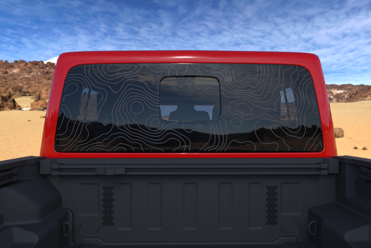Topographical Rear Window Decal- Fits Jeep Gladiator
