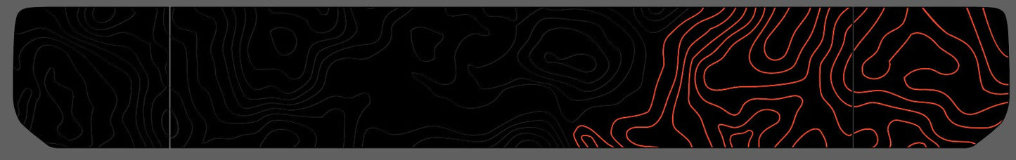 Accent Topographic Tailgate Decal- Red Line Rubicon Blackout tailgate decal set- fits 2020 and newer Jeep Gladiator