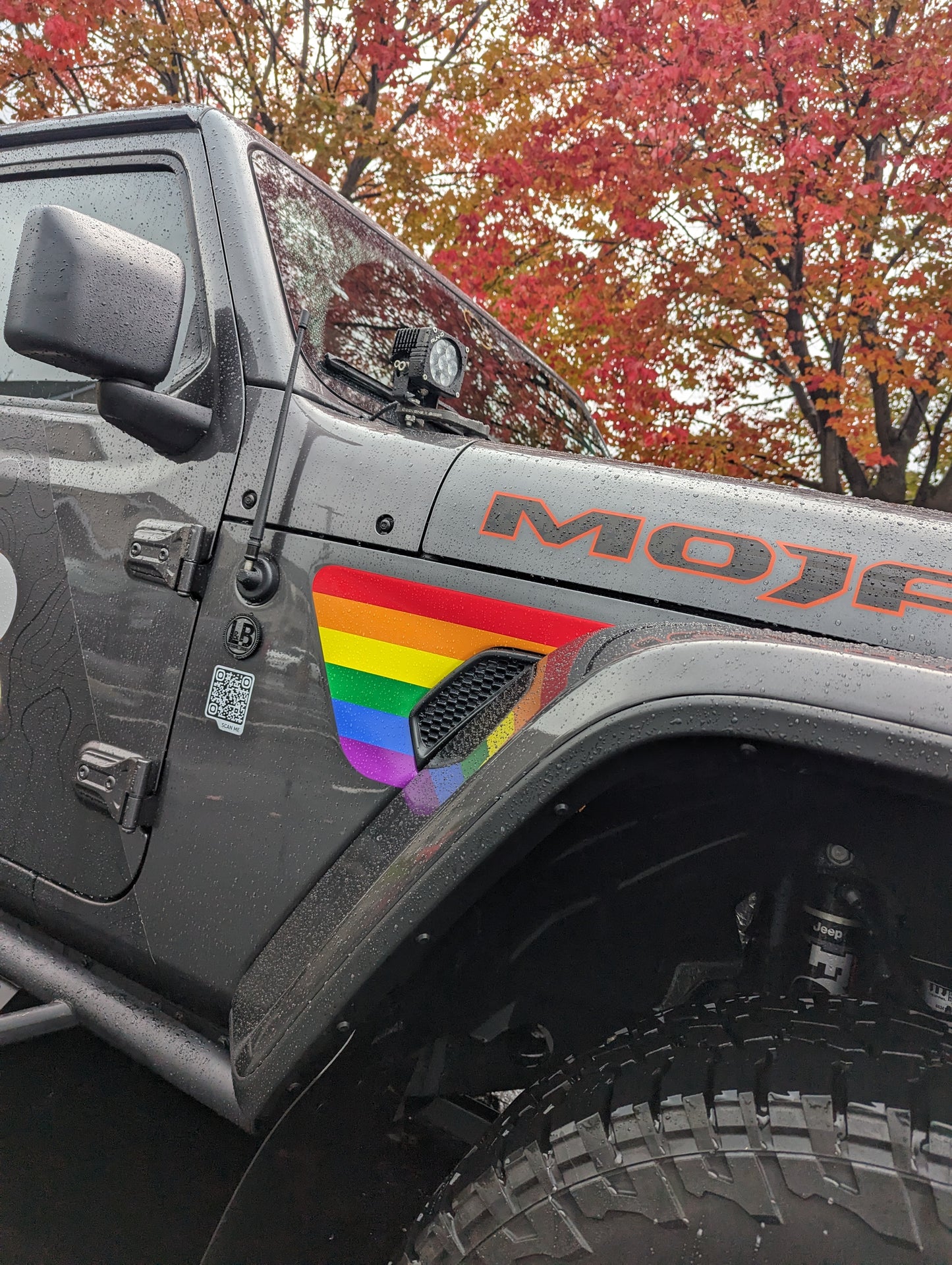 Rainbow Pride Flag Vent Decal- Fits Jeep Wrangler JL & Gladiator Fender Vent Decal-Pair