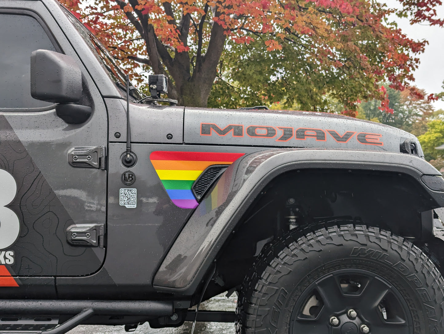 Rainbow Pride Flag Vent Decal- Fits Jeep Wrangler JL & Gladiator Fender Vent Decal-Pair