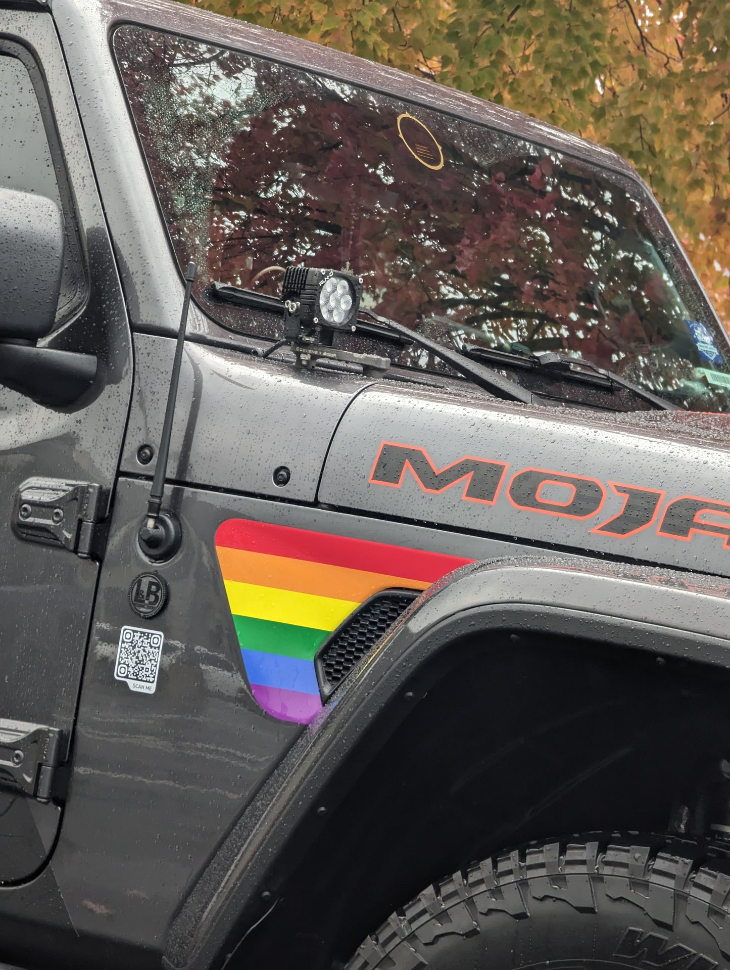 Rainbow Pride Flag Vent Decal- Fits Jeep Wrangler JL & Gladiator Fender Vent Decal-Pair