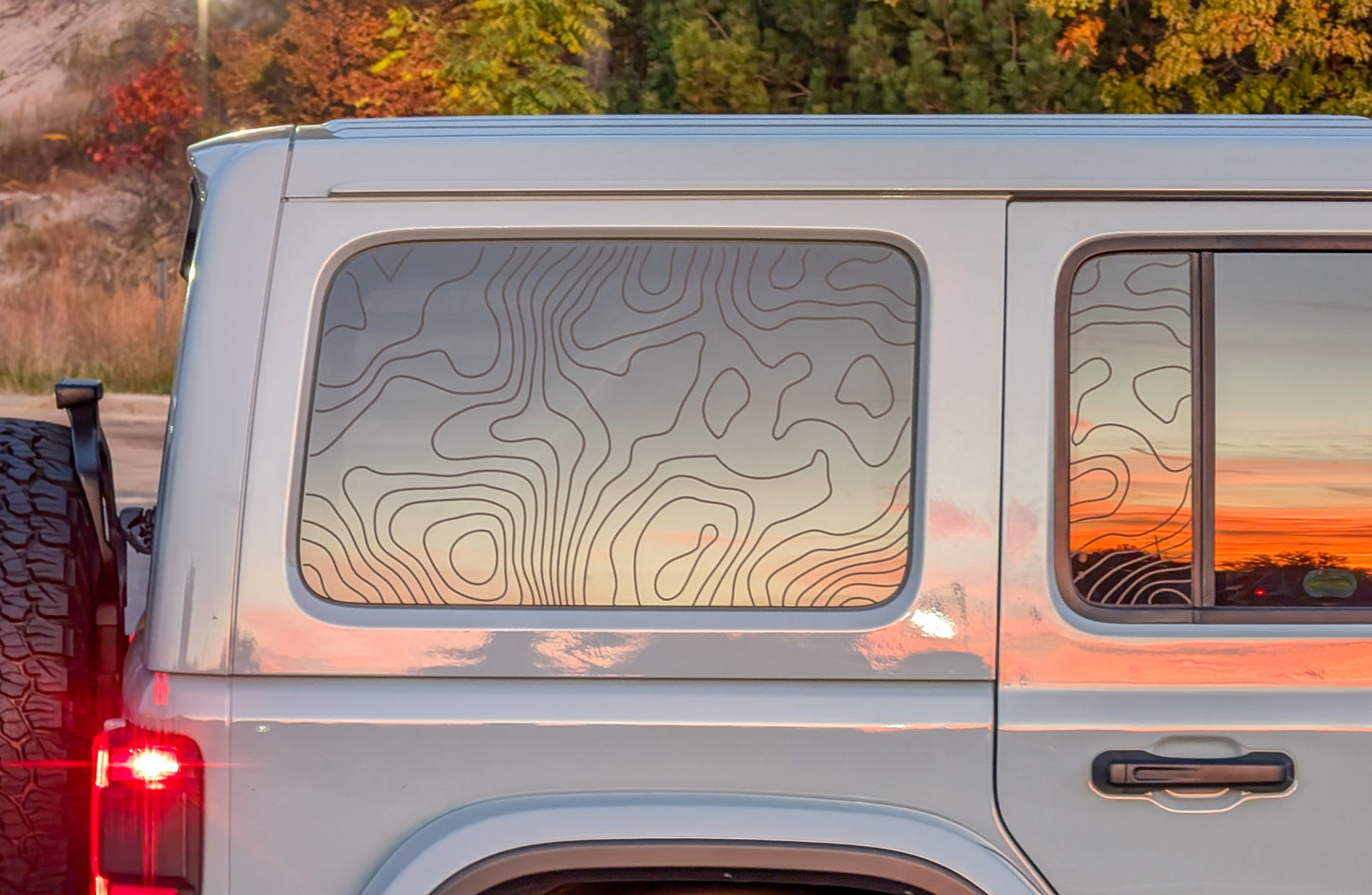 Topographical Rear Door & Window Decal- Fits Jeep Wrangler JL