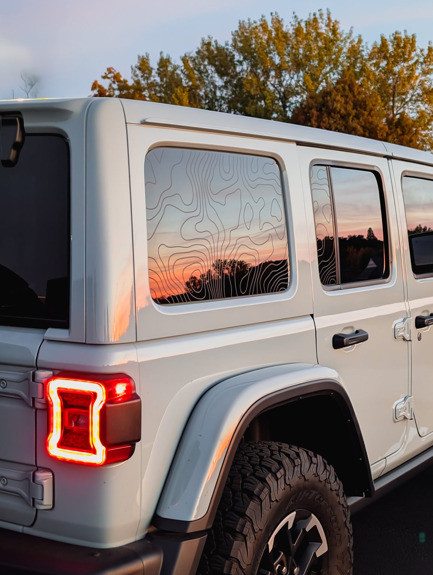 Topographical Rear Door & Window Decal- Fits Jeep Wrangler JL