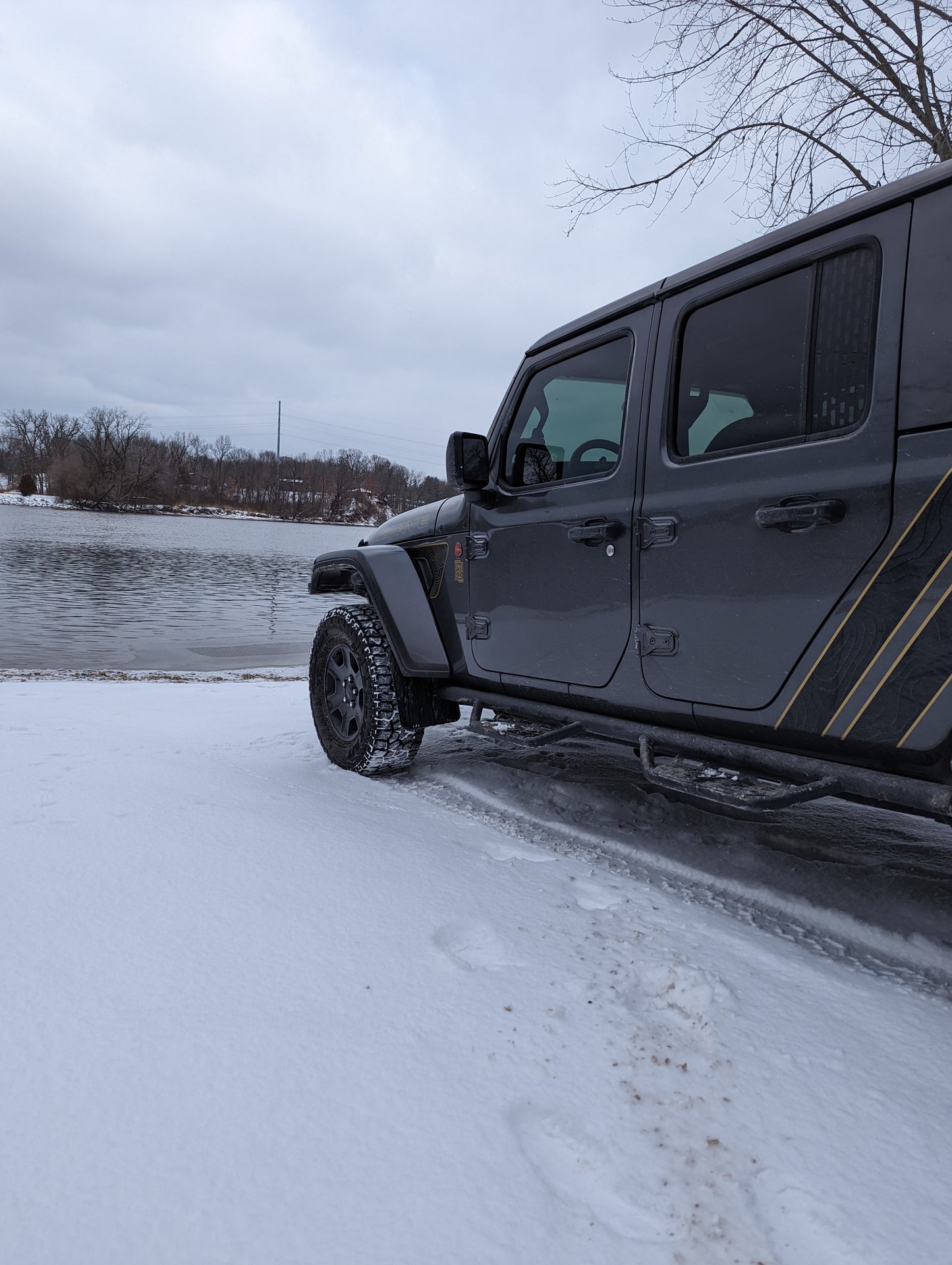 Topographical Gladiator Cab Bed Double Stripe Color Line Rubicon Blackout Decal Set- fits 2018 and Newer Jeep Wrangler