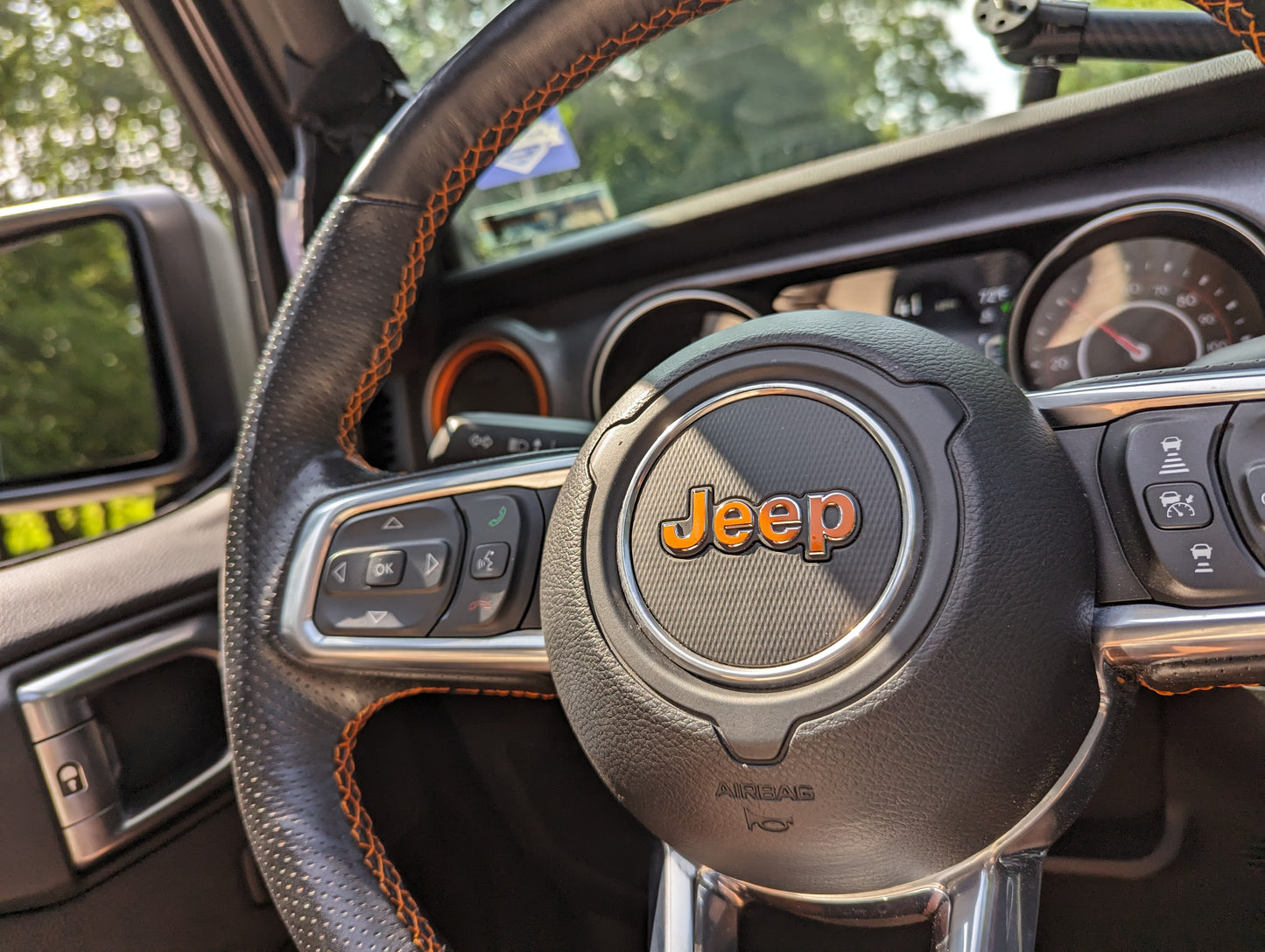 Steering Wheel Jeep Overlay Vinyl Decal Set-Pair- fits Wrangler JL & Jeep Gladiator JT