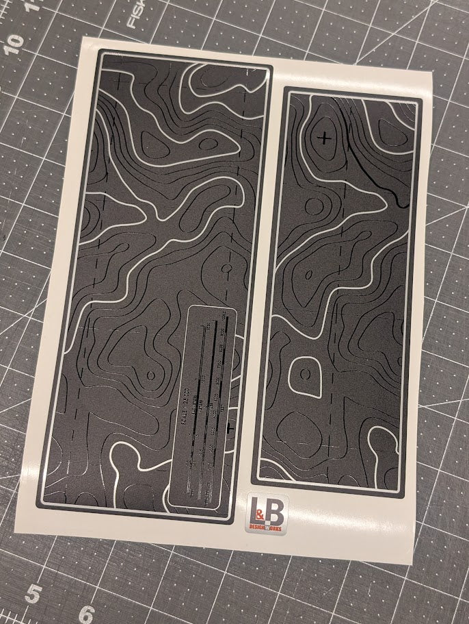 Printed Topographical Warning Label Decal Set-Pair- fits 2007-2018 Wrangler JK