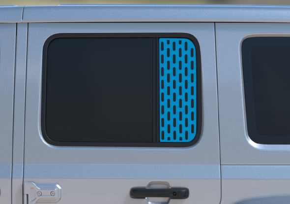 Perforated Window Design Decal- Fits Jeep Wrangler  & Gladiator Window Decal Pair