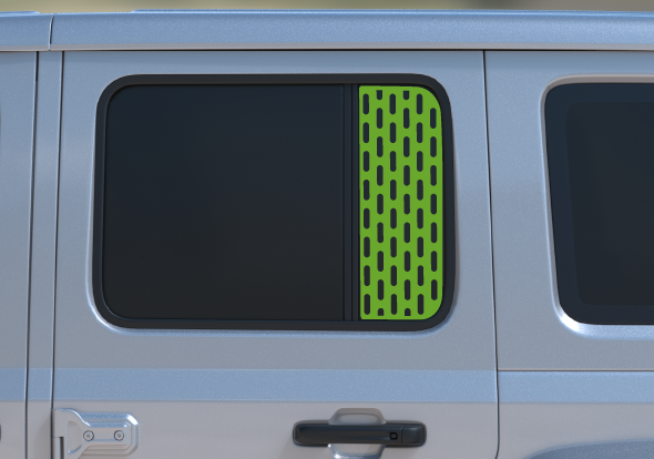 Perforated Window Design Decal- Fits Jeep Wrangler  & Gladiator Window Decal Pair