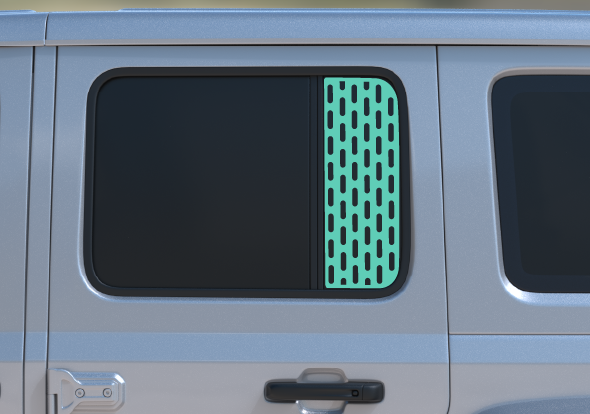 Perforated Window Design Decal- Fits Jeep Wrangler  & Gladiator Window Decal Pair