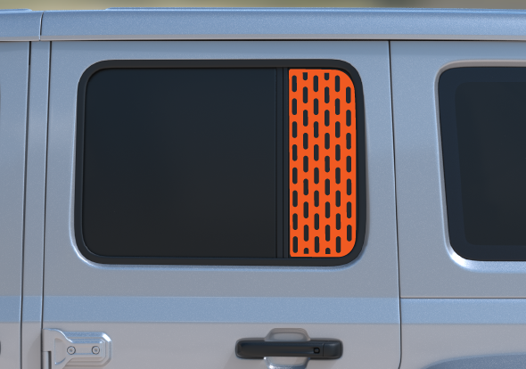 Perforated Window Design Decal- Fits Jeep Wrangler  & Gladiator Window Decal Pair