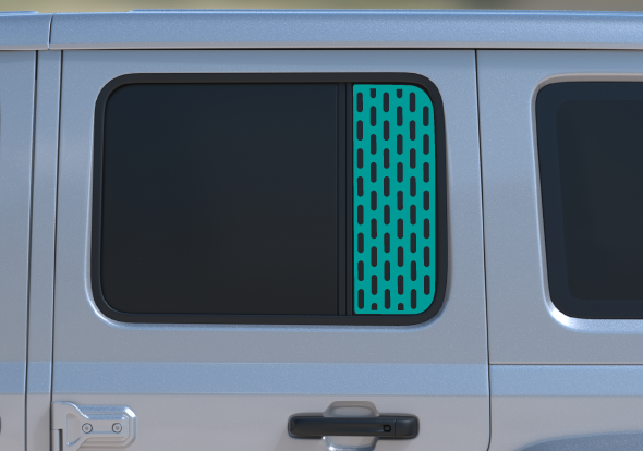 Perforated Window Design Decal- Fits Jeep Wrangler  & Gladiator Window Decal Pair