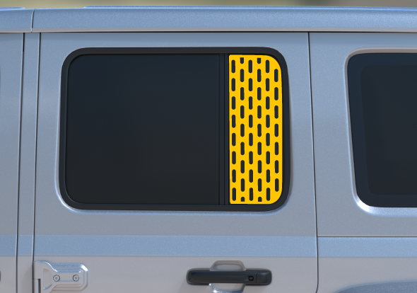 Perforated Window Design Decal- Fits Jeep Wrangler  & Gladiator Window Decal Pair