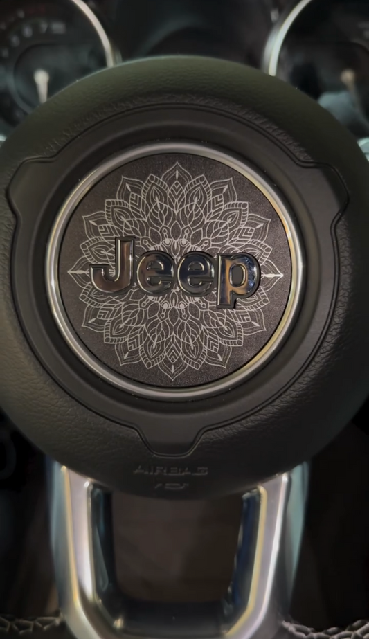 Mandala Steering Wheel Jeep Overlay Vinyl Decal Set-Pair- fits Wrangler JL & Jeep Gladiator JT