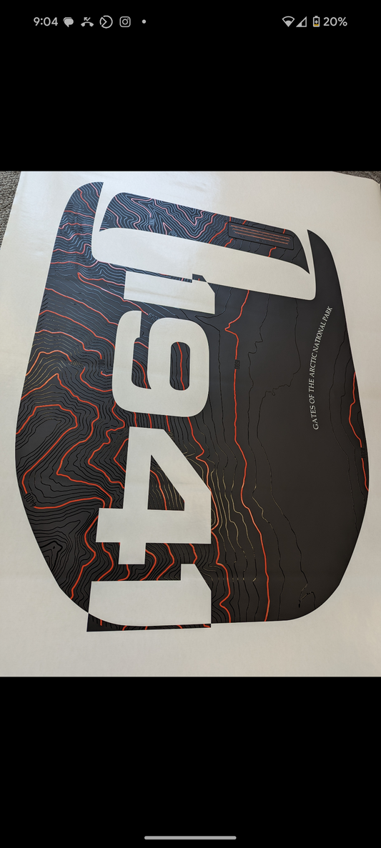 Topographic Mojave 1941 Blackout Hood Decal- Fits Jeep Wrangler 392 & Gladiator JT Hood Decal Printed Single Layer Decal