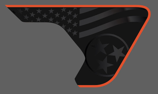 Tennessee/USA American Flag Combo 3-Layer Color Line Rubicon Mojave Blackout Decal- Fits Jeep Wrangler & Gladiator JL Fender Vent Decal-Pair (Copy)