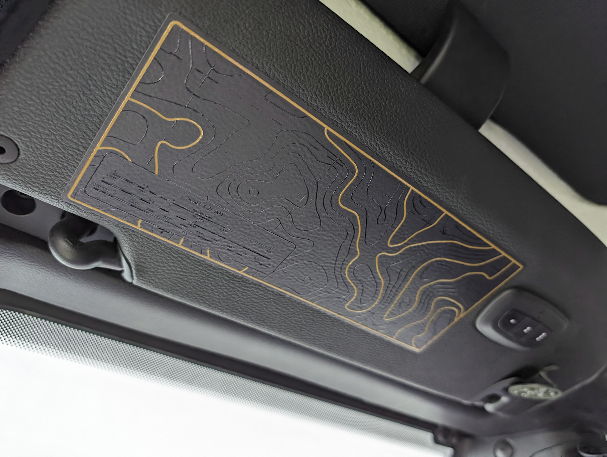 Printed Topographical Warning Label Decal Set-Pair- fits Wrangler JL & Jeep Gladiator JT up to 2023