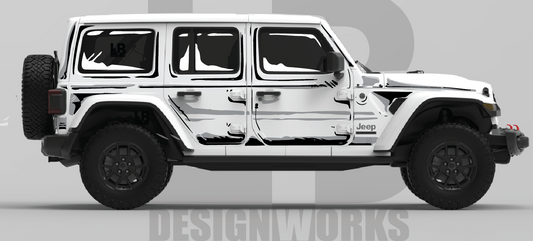 Jeep Wrangler JL: Comic Style Cel Shading Sketch Graphics Kit