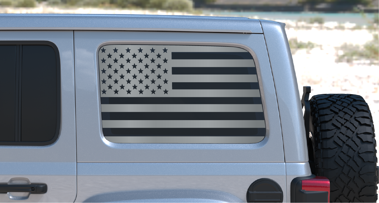 2PCS US Flag Decal Stickers For Jeep Wrangler JL 2018+ Rear Window Accessories