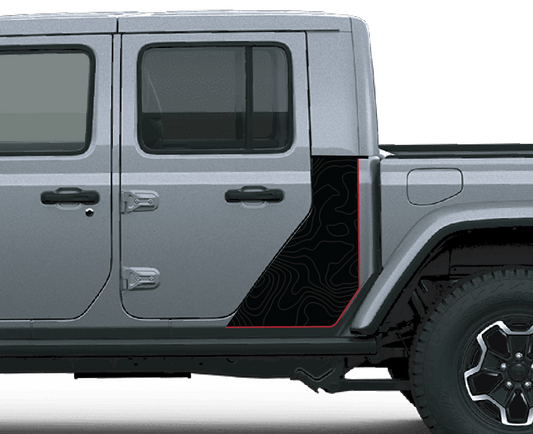 Topographical Gladiator Lower Cab Color Line Rubicon Blackout Decal Set- fits 2020 and Newer Jeep Gladiator (Copy)