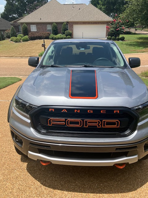 Ford Ranger Mach 1 Inspired Hood Decal- 3 Layer Decal (3 Pieces)