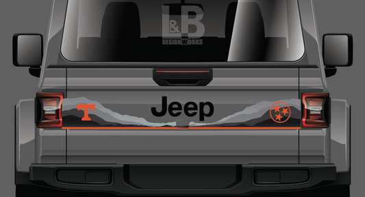 Custom Designed Blackout tailgate decal set- fits 2020 and newer Jeep Gladiator