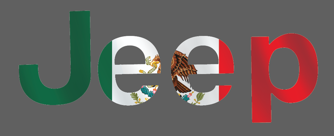 Mexican Flag Side Jeep Overlay Vinyl Decal Set-Pair- fits Wrangler JL & Jeep Gladiator JT