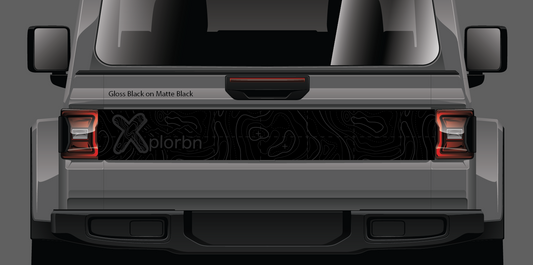 Custom Designed Blackout tailgate decal set- fits 2020 and newer Jeep Gladiator