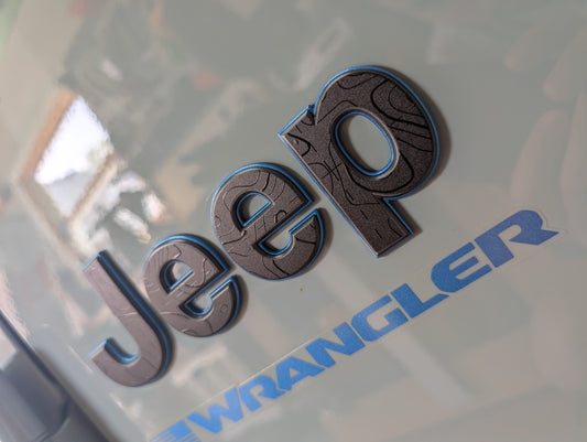 Topographical Side Jeep Overlay Vinyl Decal Set-Pair- fits Wrangler JL & Jeep Gladiator JT