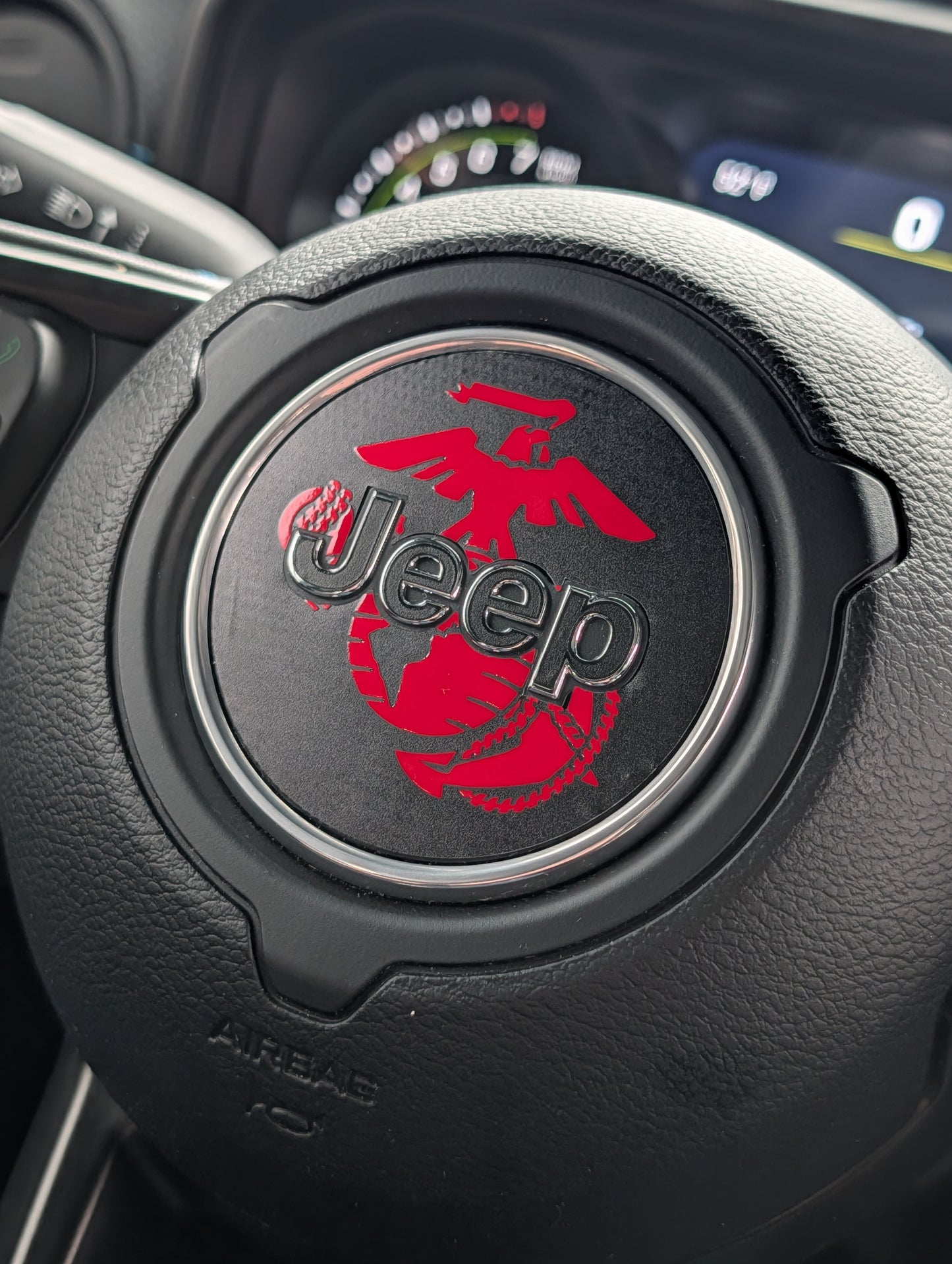 EGA Marines Steering Wheel Jeep Overlay Vinyl Decal Set- fits Wrangler JL & Jeep Gladiator JT