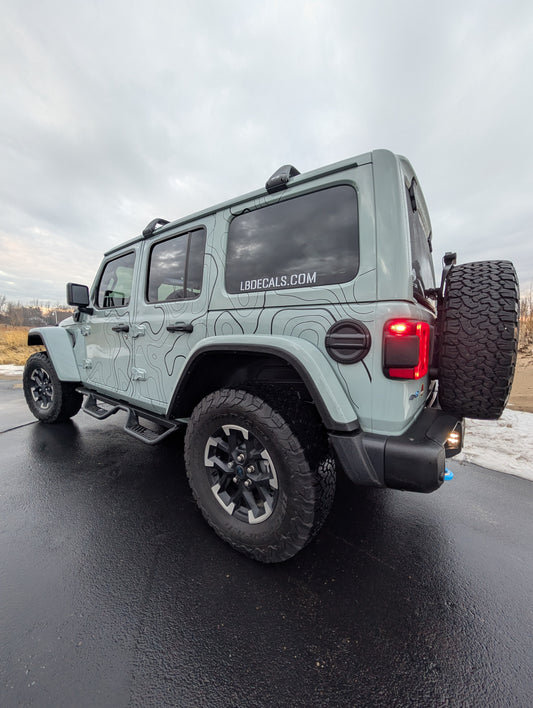 Jeep Wrangler 2018 and newer JL Side Topographical Line Body Decal Pair