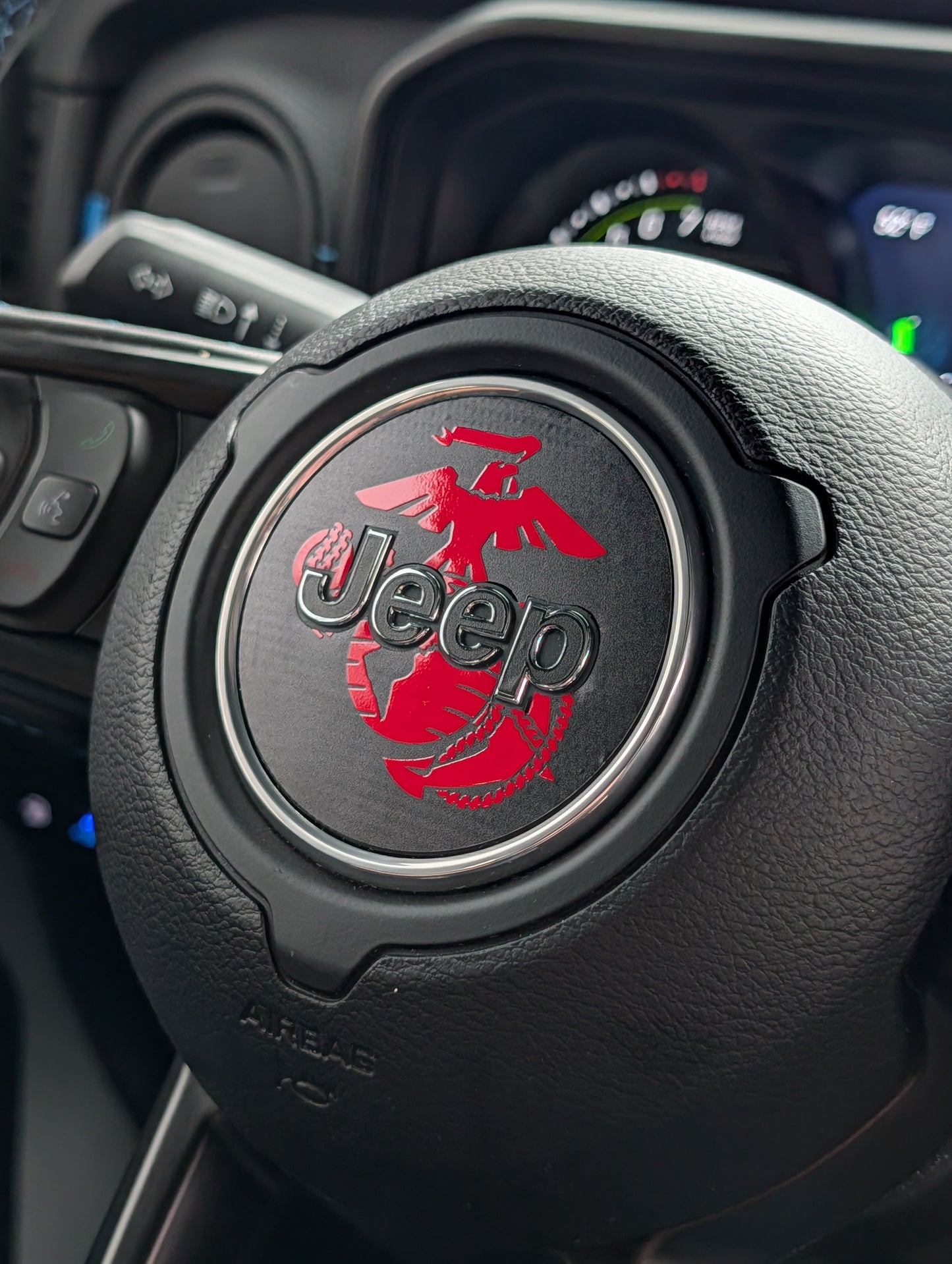 EGA Marines Steering Wheel Jeep Overlay Vinyl Decal Set- fits Wrangler JL & Jeep Gladiator JT