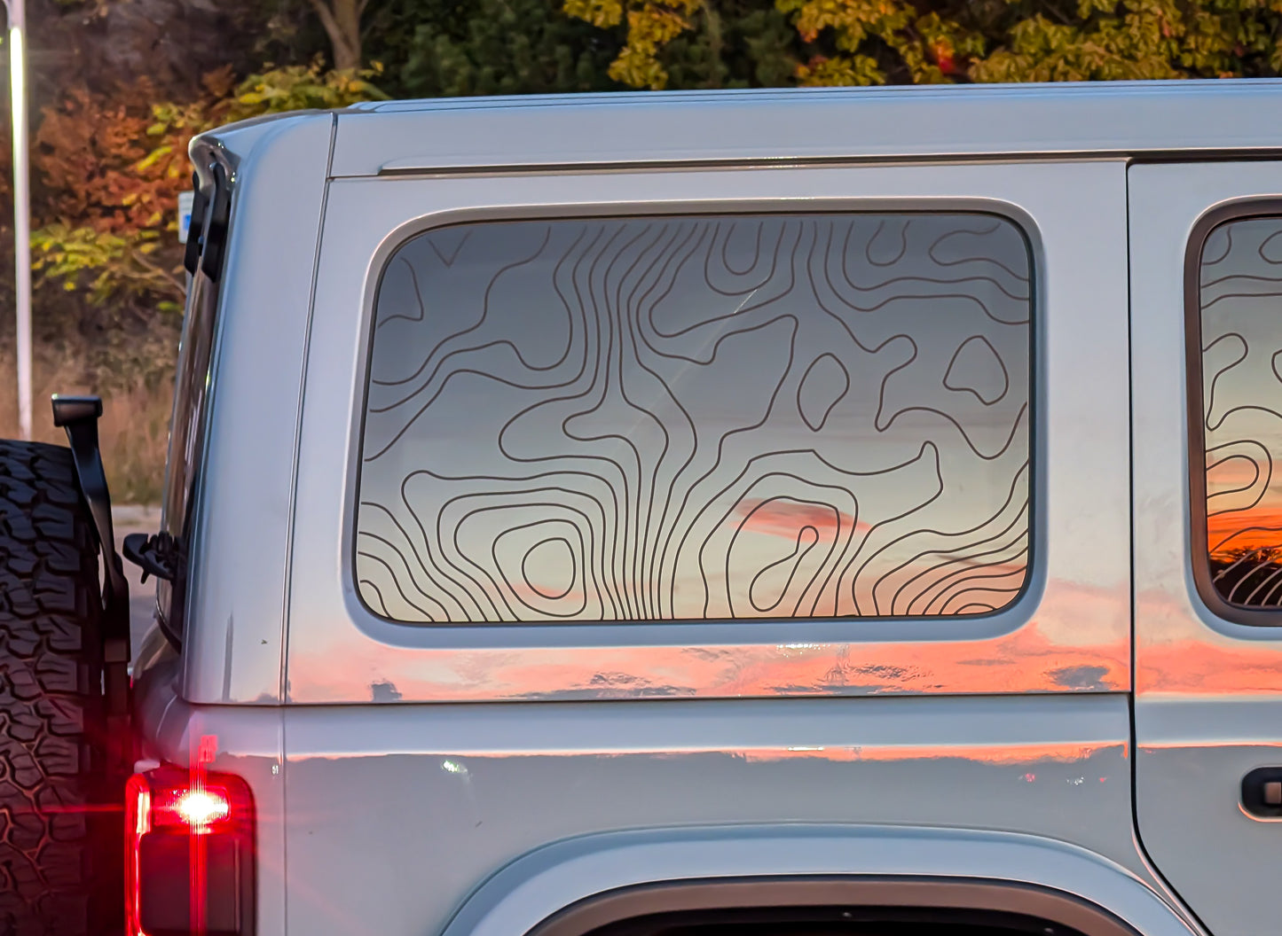 Topographical Rear Window Decal- Fits Jeep Wrangler JL