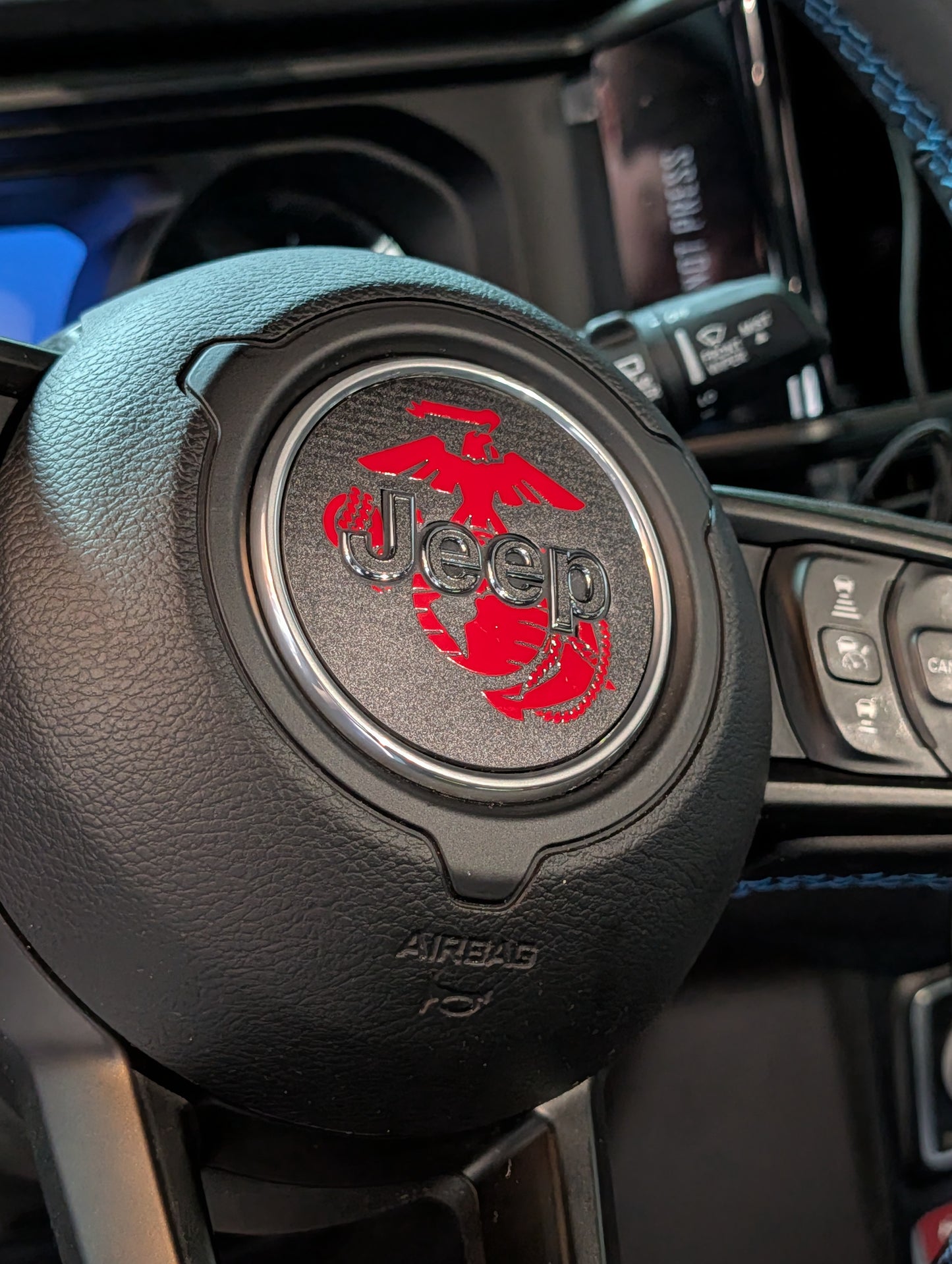 EGA Marines Steering Wheel Jeep Overlay Vinyl Decal Set- fits Wrangler JL & Jeep Gladiator JT