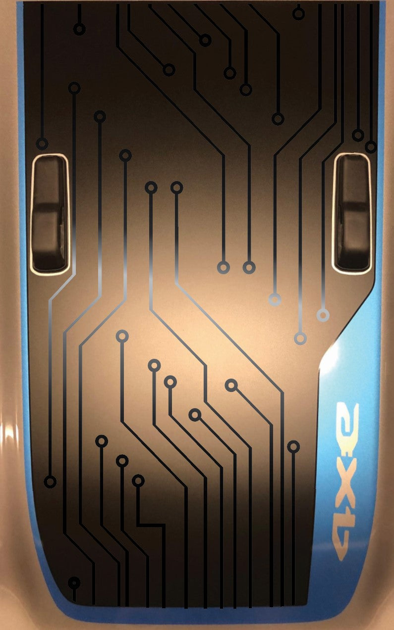 Circuit Board Design Overlay for 4XE Factory Hood Decal