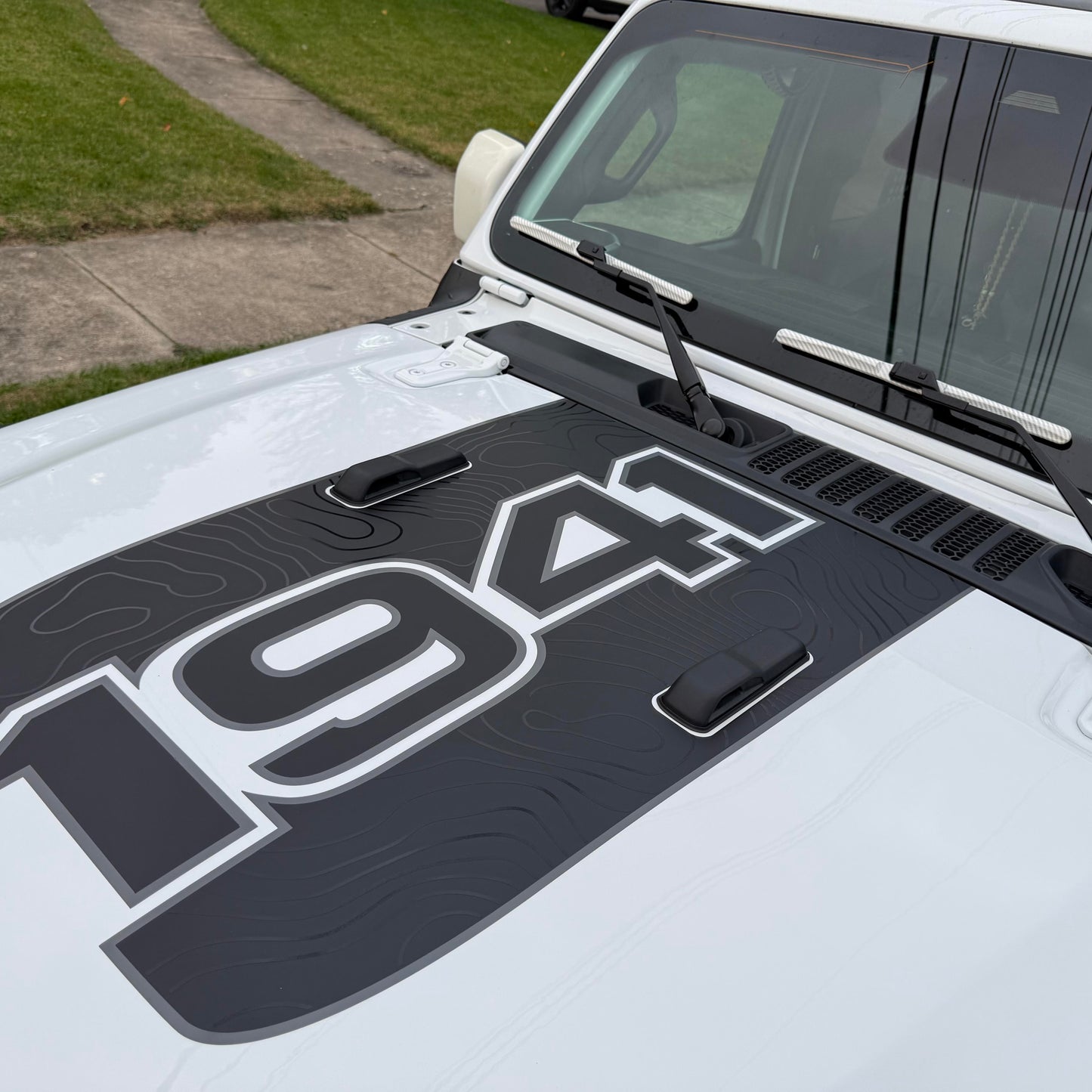 Open 1941 Topographical Red Line Rubicon Blackout Hood Decal- Fits Jeep Wrangler & Gladiator JL Hood Decal (3 Pieces)